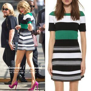 ALC Green and Black Sheath Mini Dress